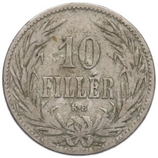 Монета 10 филлеров 1894 года Венгрия (реверс)