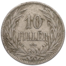Монета 10 филлеров 1894 года Венгрия (реверс)
