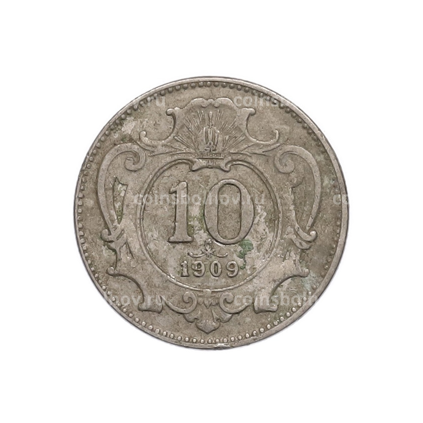 Монета 10 геллеров 1909 года Австрия