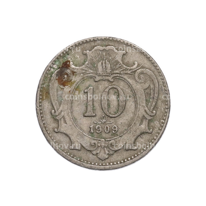 Монета 10 геллеров 1909 года Австрия