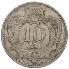 Монета 10 геллеров 1895 года Австрия (аверс)