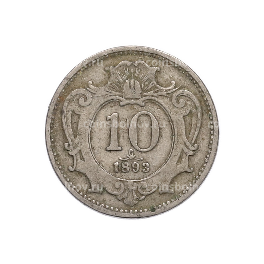 Монета 10 геллеров 1893 года Австрия