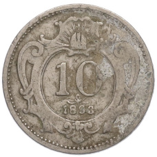 Монета 10 геллеров 1893 года Австрия (аверс)