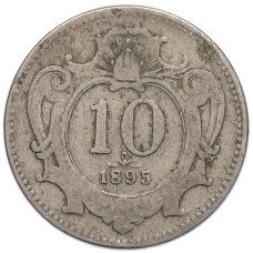 Монета 10 геллеров 1895 года Австрия (аверс)
