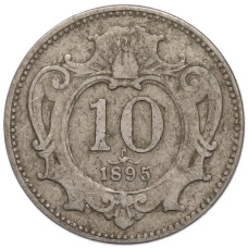 Монета 10 геллеров 1895 года Австрия (аверс)