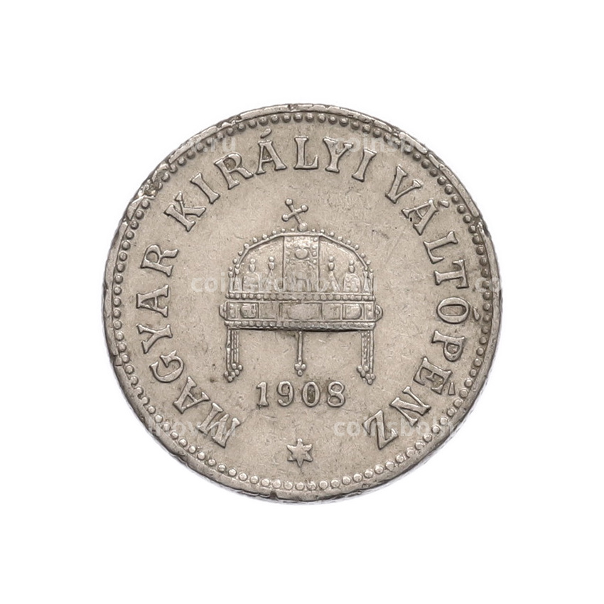 Монета 10 филлеров 1908 года Венгрия