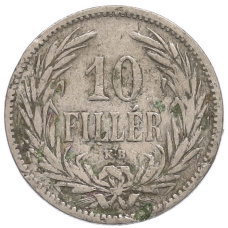 Монета 10 филлеров 1894 года Венгрия (реверс)