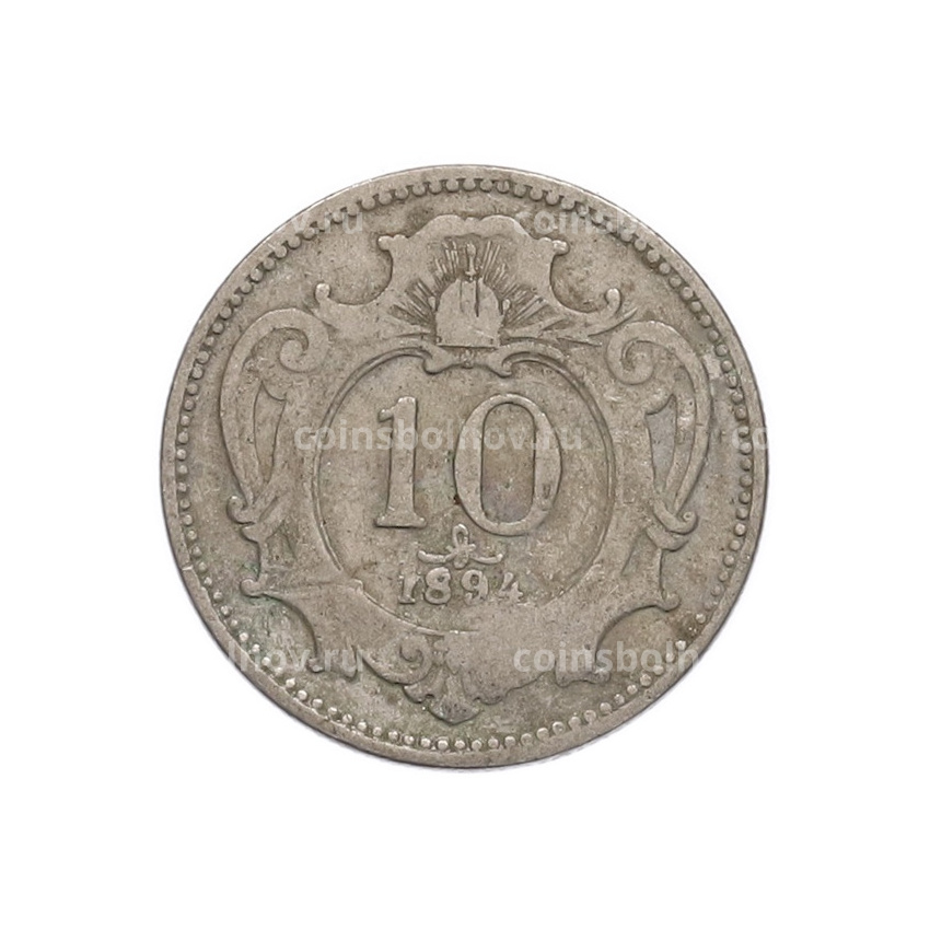 Монета 10 геллеров 1894 года Австрия