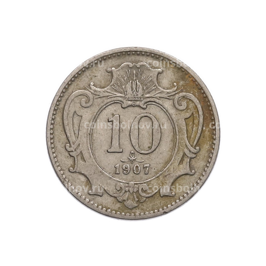 Монета 10 геллеров 1907 года Австрия