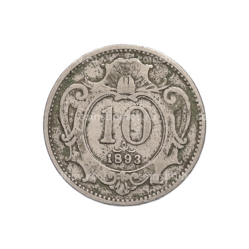 Монета 10 геллеров 1893 года Австрия