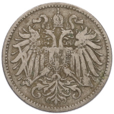 Монета 10 геллеров 1893 года Австрия (реверс)