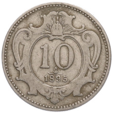 Монета 10 геллеров 1895 года Австрия (аверс)