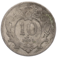 Монета 10 геллеров 1895 года Австрия (аверс)