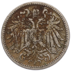 Монета 10 геллеров 1895 года Австрия (реверс)