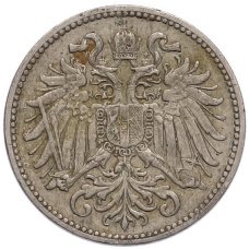 Монета 10 геллеров 1910 года Австрия (реверс)