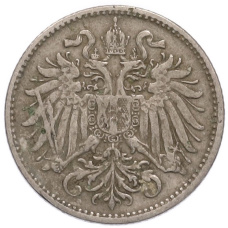 Монета 10 геллеров 1893 года Австрия (реверс)