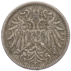 Монета 10 геллеров 1908 года Австрия (реверс)