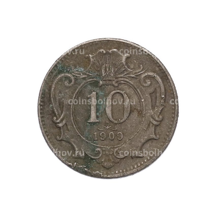 Монета 10 геллеров 1909 года Австрия