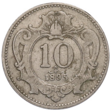 Монета 10 геллеров 1895 года Австрия (аверс)