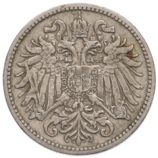 Монета 10 геллеров 1895 года Австрия (реверс)