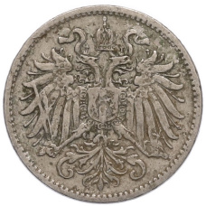 Монета 10 геллеров 1893 года Австрия (реверс)