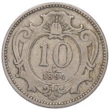 Монета 10 геллеров 1894 года Австрия (аверс)