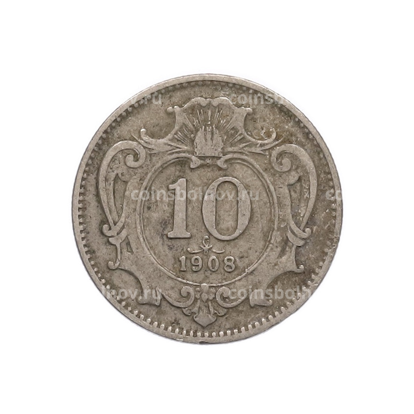 Монета 10 геллеров 1908 года Австрия