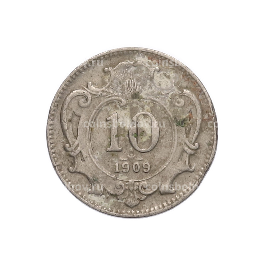 Монета 10 геллеров 1909 года Австрия