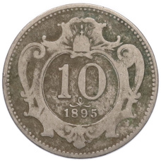 Монета 10 геллеров 1895 года Австрия (аверс)