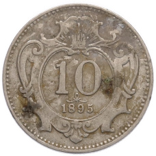 Монета 10 геллеров 1895 года Австрия (аверс)