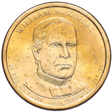Монета 1 доллар 2013 года (D) США «25-й президент США Уильям Мак-Кинли» (аверс)