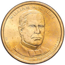 Монета 1 доллар 2013 года (D) США «25-й президент США Уильям Мак-Кинли» (аверс)