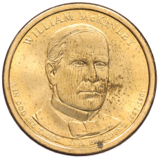 Монета 1 доллар 2013 года (D) США «25-й президент США Уильям Мак-Кинли» (аверс)