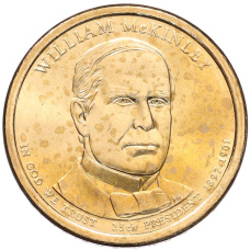 Монета 1 доллар 2013 года (D) США «25-й президент США Уильям Мак-Кинли» (аверс)
