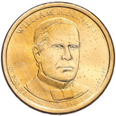Монета 1 доллар 2013 года (D) США «25-й президент США Уильям Мак-Кинли» (аверс)