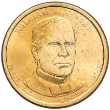 Монета 1 доллар 2013 года (D) США «25-й президент США Уильям Мак-Кинли» (аверс)