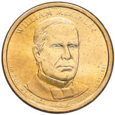 Монета 1 доллар 2013 года (D) США «25-й президент США Уильям Мак-Кинли» (аверс)