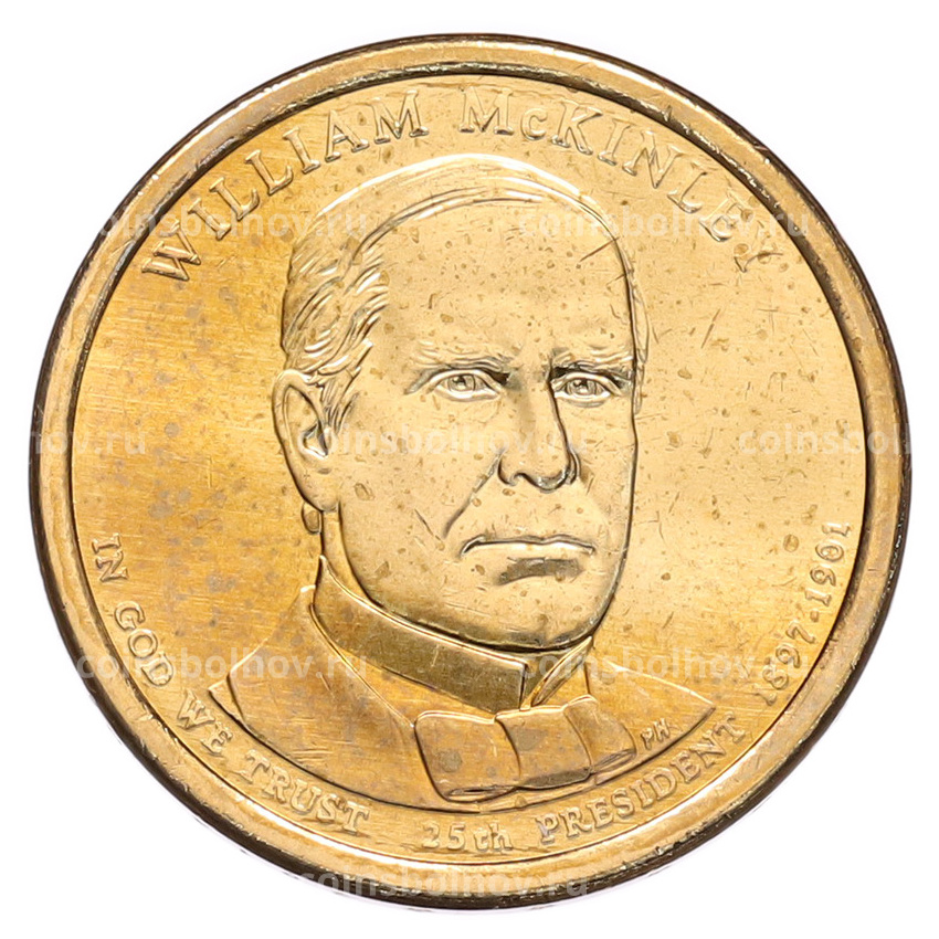 Монета 1 доллар 2013 года (D) США «25-й президент США Уильям Мак-Кинли»