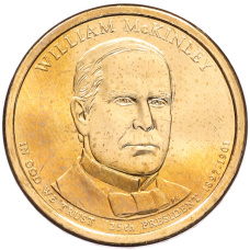 Монета 1 доллар 2013 года (D) США «25-й президент США Уильям Мак-Кинли» (аверс)