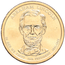 Монета 1 доллар 2010 года (P) США «16-й президент США Авраам Линкольн» (аверс)