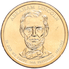 Монета 1 доллар 2010 года (P) США «16-й президент США Авраам Линкольн» (аверс)