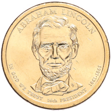 Монета 1 доллар 2010 года (P) США «16-й президент США Авраам Линкольн» (аверс)