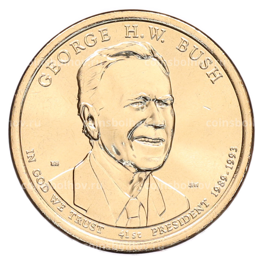 Монета 1 доллар 2020 года (D) США «41-й президент США Джордж Герберт Уокер Буш»