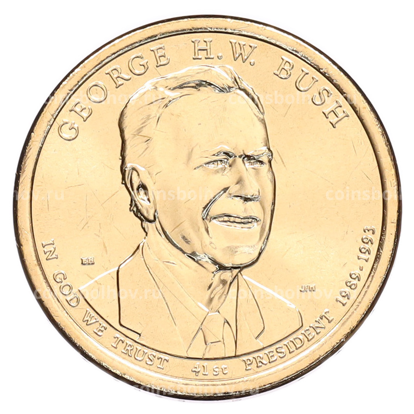 Монета 1 доллар 2020 года (D) США «41-й президент США Джордж Герберт Уокер Буш»