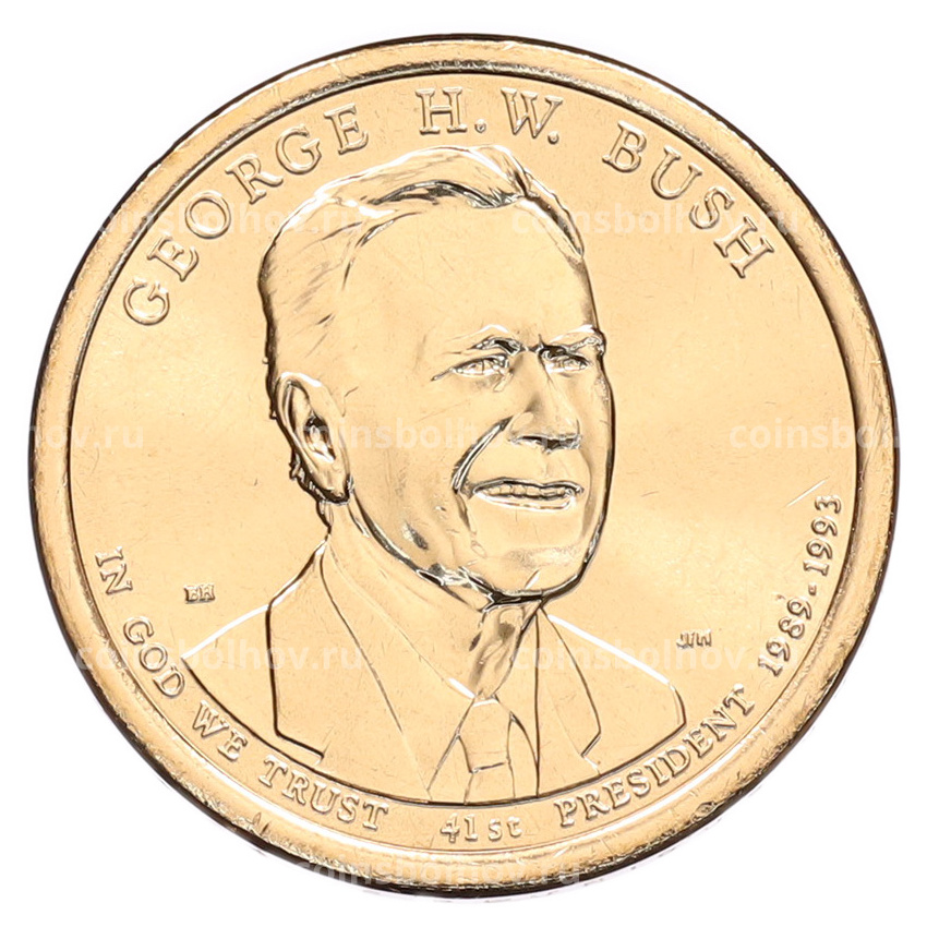 Монета 1 доллар 2020 года (D) США «41-й президент США Джордж Герберт Уокер Буш»
