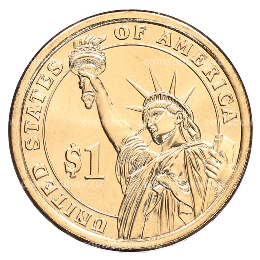 Монета 1 доллар 2020 года (D) США «41-й президент США Джордж Герберт Уокер Буш» (вид 2)