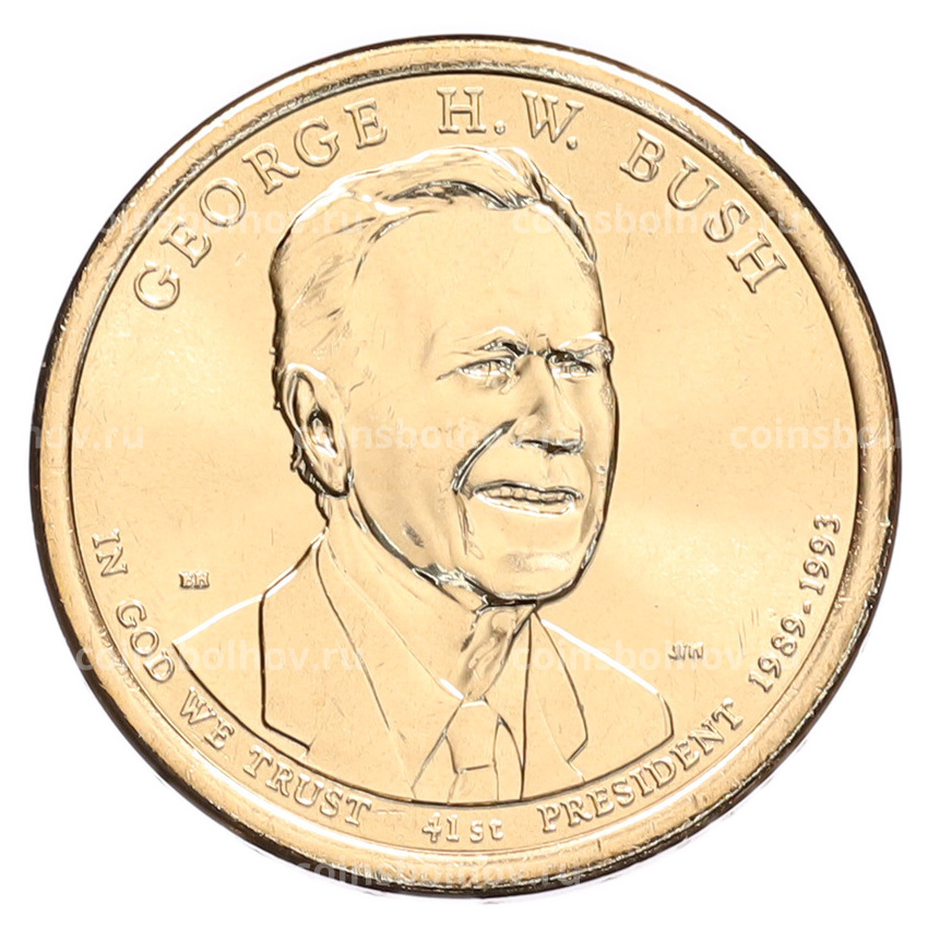 Монета 1 доллар 2020 года (D) США «41-й президент США Джордж Герберт Уокер Буш»