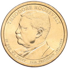 Монета 1 доллар 2013 года (D) США «26-й президент США Теодор Рузвельт» (аверс)