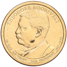 Монета 1 доллар 2013 года (D) США «26-й президент США Теодор Рузвельт» (аверс)