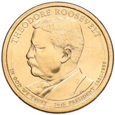 Монета 1 доллар 2013 года (D) США «26-й президент США Теодор Рузвельт» (аверс)
